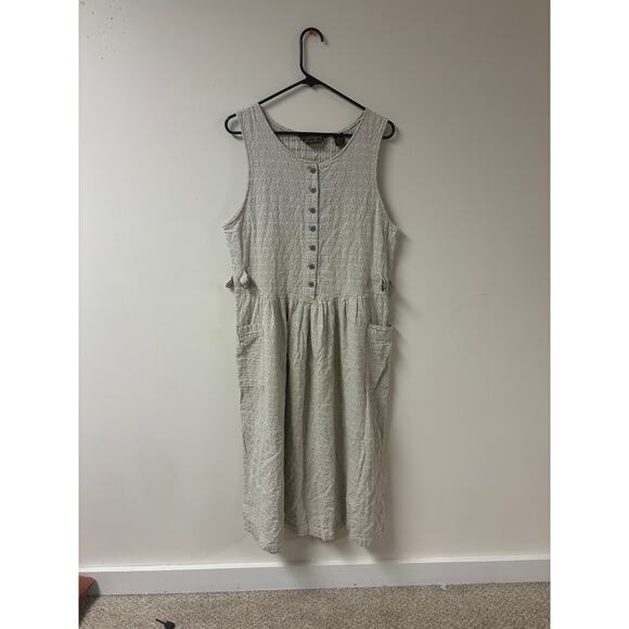 Vintage Eddie Bauer Sleeveless Long Maxi Dress Cream Off White Modest Tank Top - Picture 1 of 9